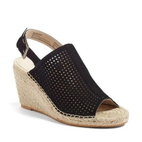 CASLON Sutton Slingback Wedge Black Sandal - Picture 1 of 8